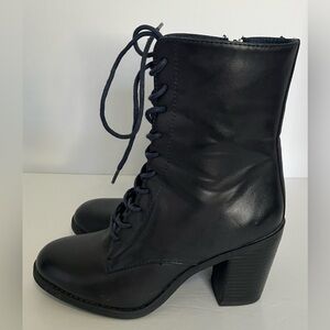 Rouge Boots Women’s 8 Dark Blue Lace Granny Boot Side Zip